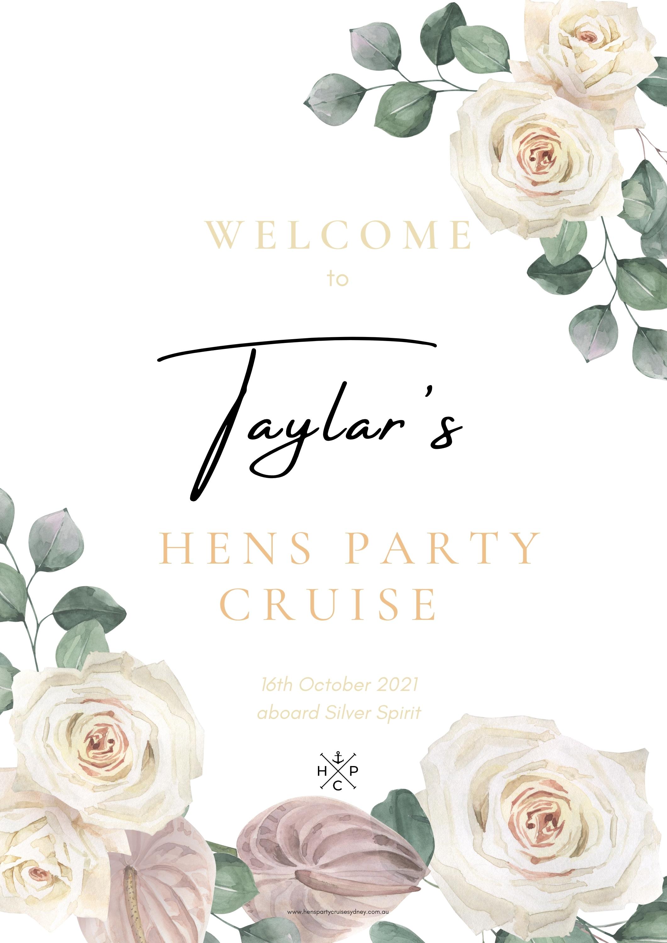 hens party welcome sign